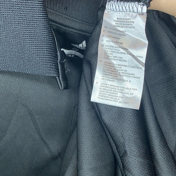 Adidas Dri Fit Moisture Wicking Three Stripe Black White Mens Short Sleeve Polo - Picture 2 of 3